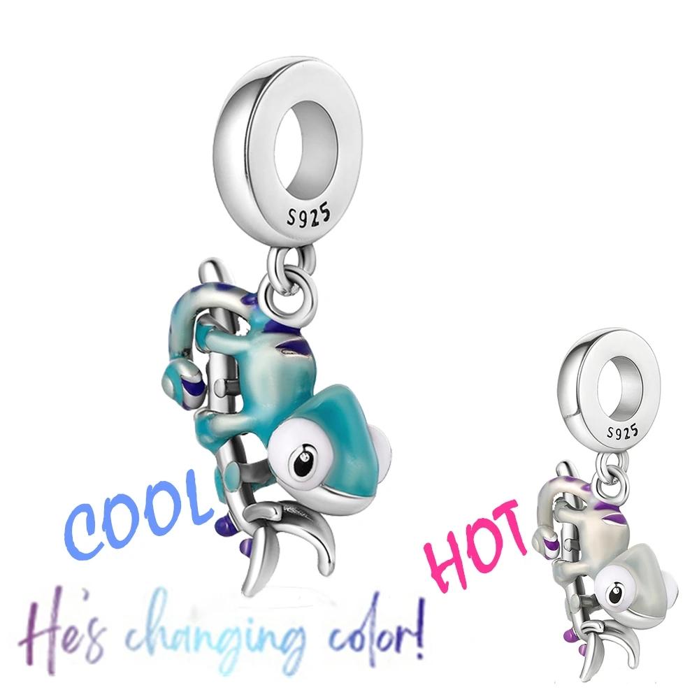 New 925 Silver Chameleon Turtle Tiger Duck Magpie Charms Beads Fit Original Pendant Bracelet DIY Fashion Jewelry