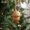 Wooden Christmas Tree Hanging Ornaments Acorn Hazelnut Colorful Christmas Ornaments Xmas Tree Decorations