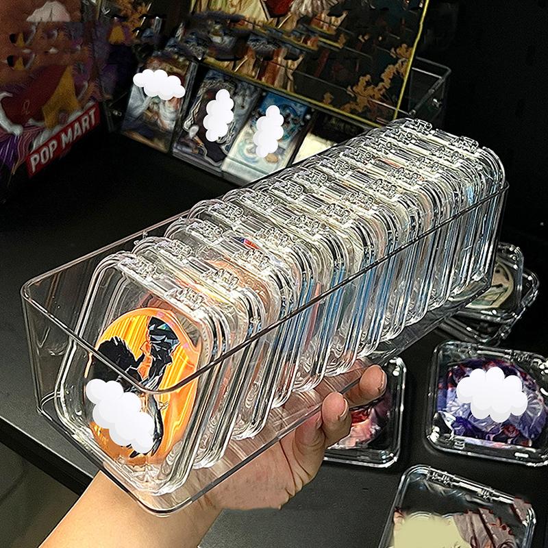 Transparent Storage Box Square Acrylic Earrings Jewelry Packaging Box Transparent Portable Grocery Storage Badge Organizer