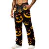 Men's Loose Fit Wide Leg Joggers with Pockets, Athletic Casual Printed Sweatpants