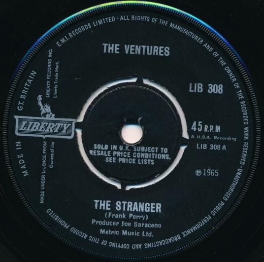 7inch Record VENTURES - Stranger / Bird Rockers LIB308 LIBERTY 1965 UK Rock Used