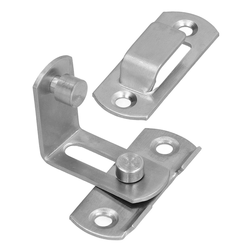 4 Set Flip Door Sliding Latches Silver 90 Degrees  Stainless Steel Doors Buckle for Meeting Rooms