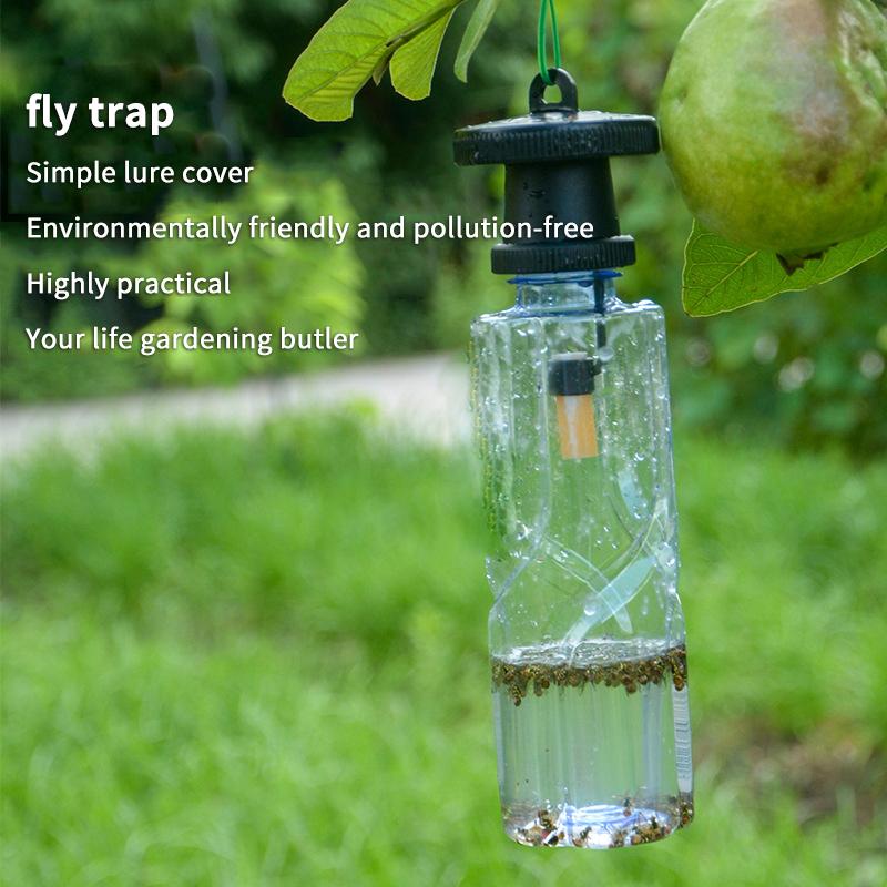 1/2/3/4Pcs Black Fruit Killer Plastic Drosophila Trap Fly Catcher Pest Insect Control For Home Farm Orchard And Vegetable