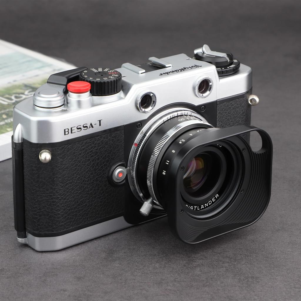 Haoge Square Metal Lens Hood for Voigtlander 35mm 35mm 28mm Type I II Ultron Aspherical Vintage Line VM Mount Lenses Bayonet Design Replacement F2.0,