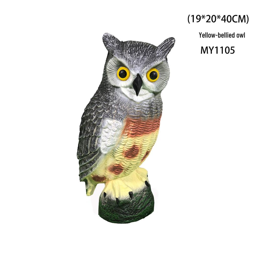 Cross-Border Owl: Outdoor Bird-Scaring, Rodent-Repelling Resin Ornament with Head Movement