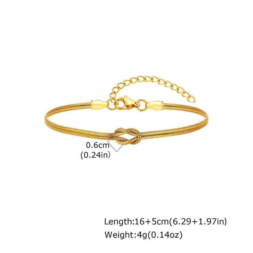 Conjunto de Pulseiras de Casal Nó de Amor da Moda, Pulseiras de Corrente Cobra Redonda de Aço Inoxidável para Mulheres Homens Joias Presente de Dia dos Namorados