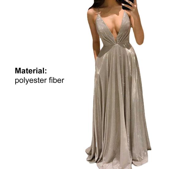 Lady Petticoats Plus Size Backless Party Dress Sparkly Spaghetti Strap Gown Low Cut Floor-Length Lady Dress for Banquet