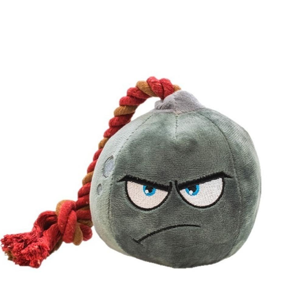 Interactive Plush Dog Chew Toy Bite Resistant Pet Toy Ball Chew Tug Toy  Throwing Practice Dog Toy