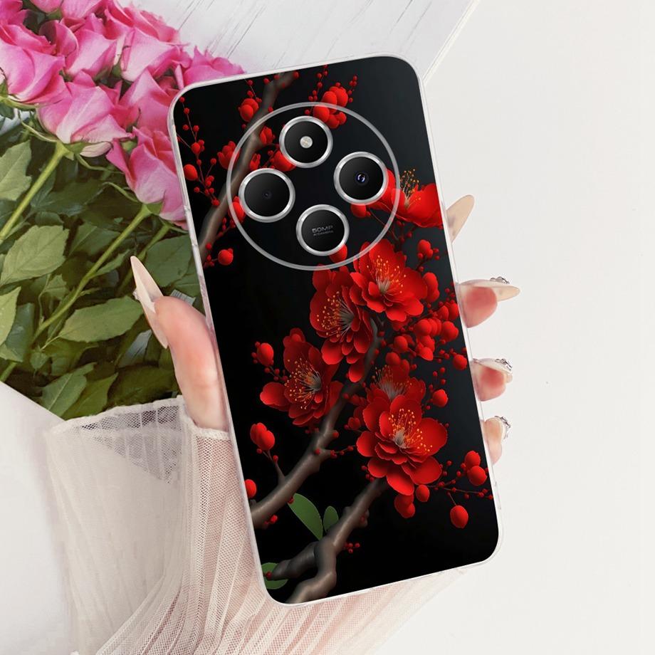 For Xiaomi Redmi 14C 14R Redmi A4 A3 Pro / Pooc C74 M7 5G Phone Case Flower Butterfly Bowknot Bumper Soft Silicone Clear Funda