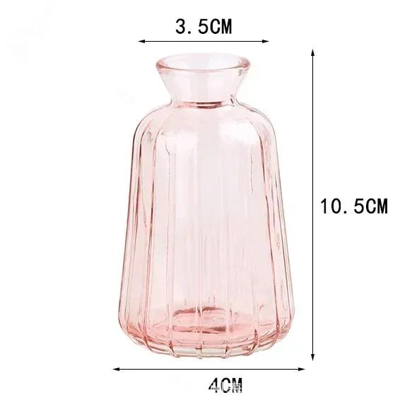 Northern Europe Mini Simple Stained Glass Vase Home Decoration Ornament Aromatherapy Bottle Hydroponic Flower Arrangement Vase