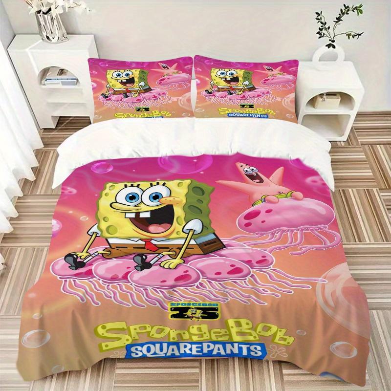 3pcs SpongeBob Jellyfish Cloud Bedding Set Includes 1 Quilt Cover and 2 Pillowcases, Comfortable Bedding F082