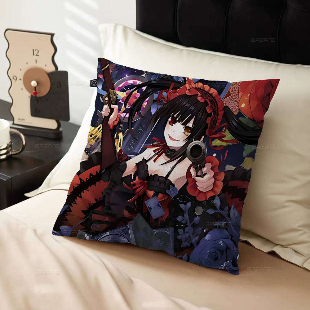 Date A Live Cartoon Cushion Cover Inches Farmhouse Decor Home Throw Pillow Covers For Couch Decorations