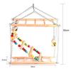 Beaded Bell Swing Double Climbing Ladder Stand Parrot Birds Toy Hanging Decor