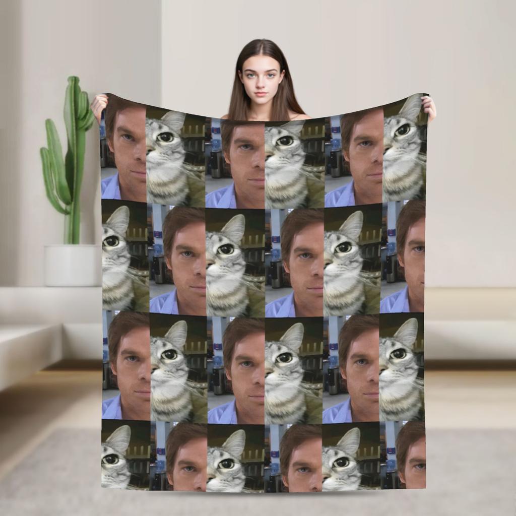 Dexter TV Show Movie Poster Blanket Flannel Spring Autumn Morgan Lightweight Thin Throw Blankets for Sofa Car Bedding Throws