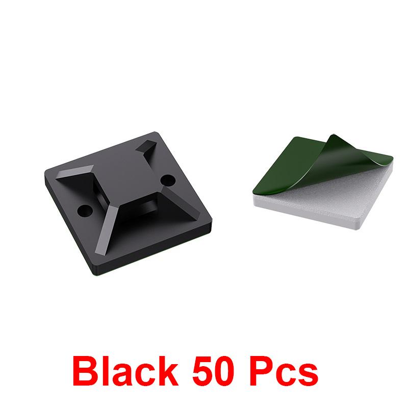 100Pcs Self Adhesive Cable Clips Cord Management Wire Holder Organizer Clamp Desk Tidy Cable Manager For Car Home Office Clips