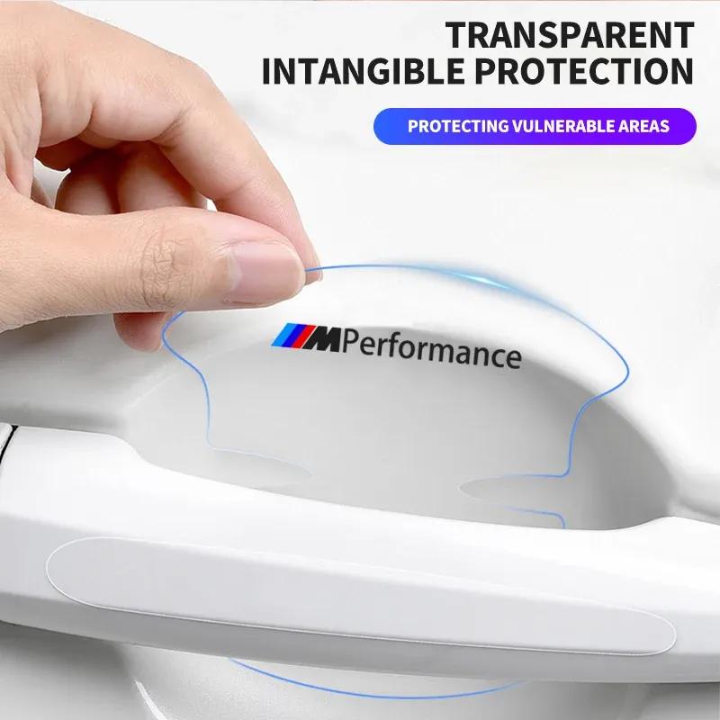 8Pcs Car Door Handle Bowl Transparent Rubber Protector For BMW M E46 E90 E60 F30 F10 E39 E36 F20 G30 G20 E87 E92 E91 E30 X3 X5