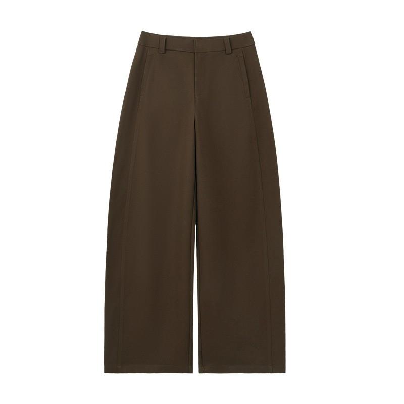 Womens High-Waisted Wide-Leg Cropped Tailored Trousers 2026 Loose Slimming Fit Streetwear Style