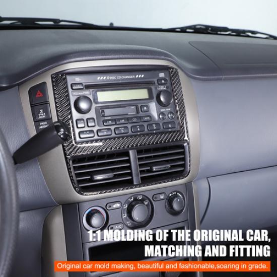 Soft Carbon Fiber Multimedia Switch Trim Sticker For Honda Pilot 2003-2008