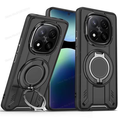 Metallring Drehständer Magnetische Handyhülle Für Xiaomi Redmi Note 14 Pro Plus 14S Stoßfeste Hülle Redmi Note 13 Pro 5G 4G Hüllen