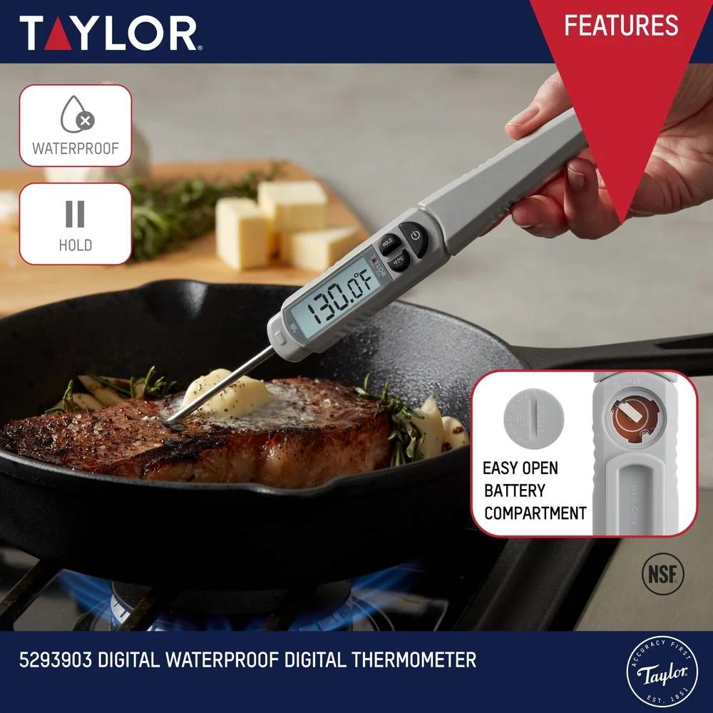 Waterproof Digital Pen Meat Thermometer Instant Read Accurate Cooking Tool with Hold Feature LCD Display Durable Construction