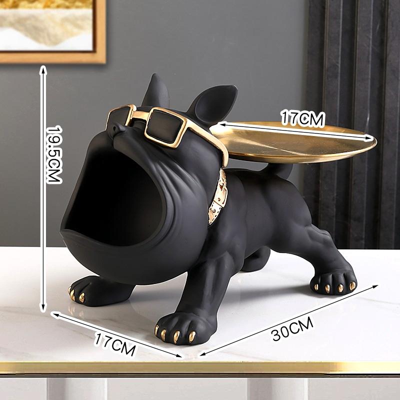 

Home Decoration Ornaments Entrance Keys Storage Modern Creative Luxury Design Cute Dog Storage Tray Figurines Crafts Funny Gifts чёрный