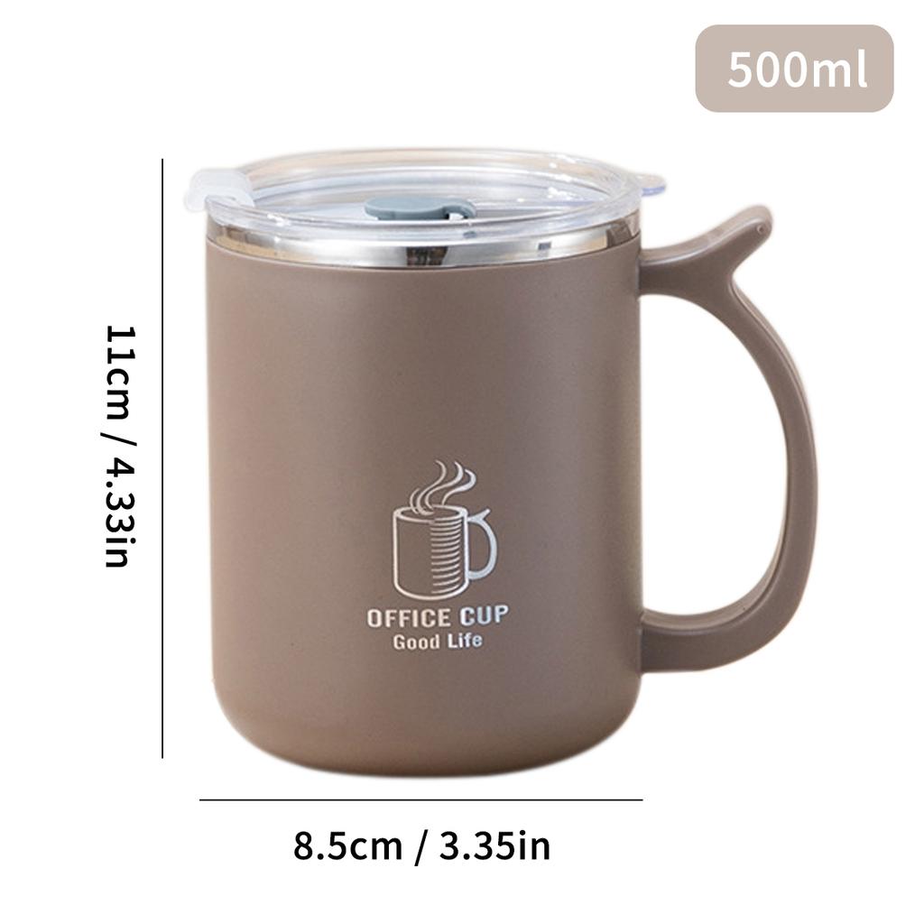  Thermal Mug 304 Stainless Steel Double Wall Insulated Milk Coffee Cup With Handle Portable Student Leak-proof Water Cup