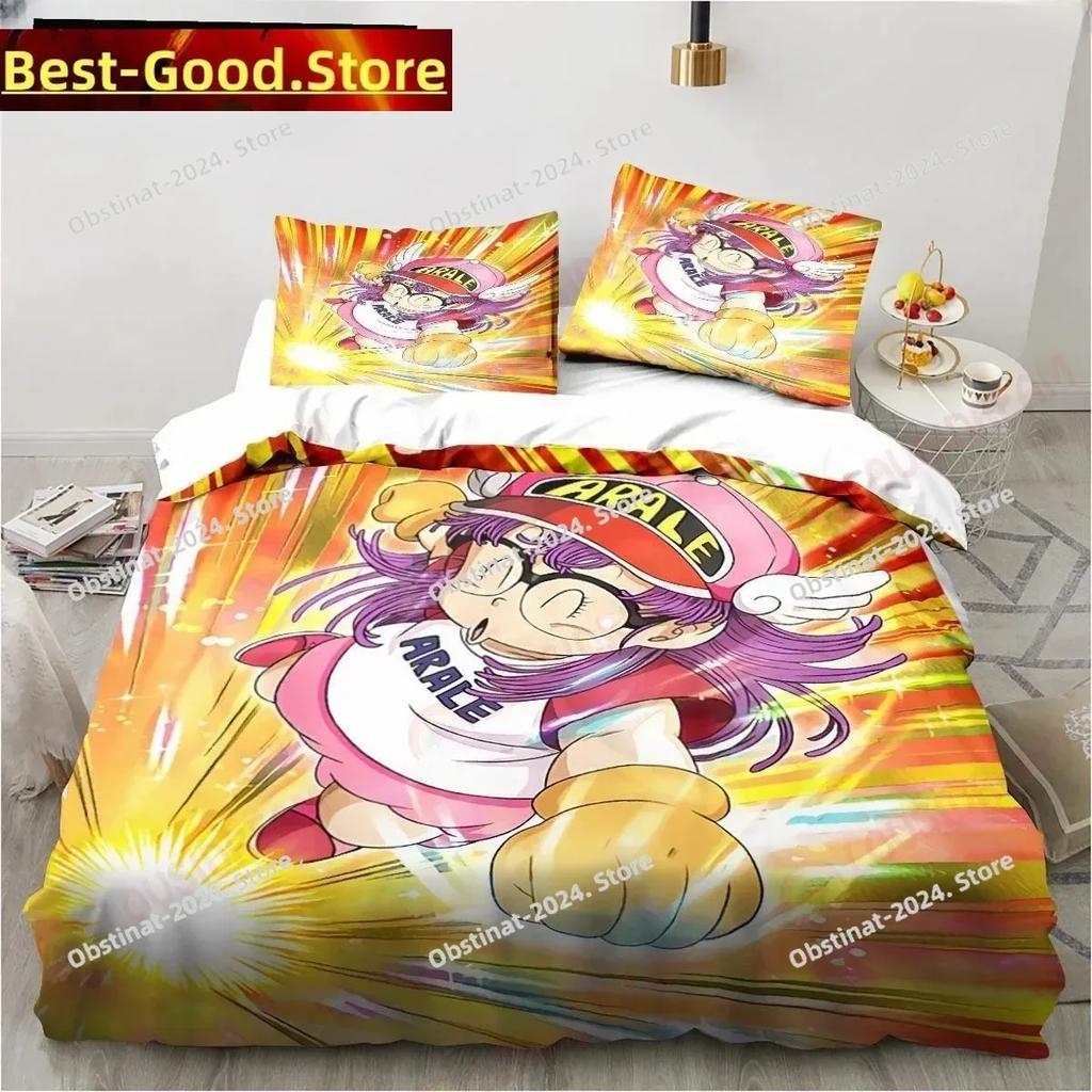 New Adorable Lovely Carton DR S-Slump Arale Anime Beding Set Shet King Twin Double Child Beding Set Mircofiber or Polyester Soft Duvet Cover