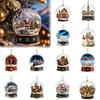 Ricordi Unici per le Feste Ciondolo Stile Sfera di Cristallo di Natale con Corda per Appendere, Ornamenti per Albero Acrilici Piatto 2D Leggeri, Ornamento per Decorazione