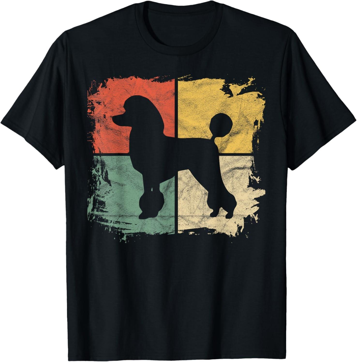 Square Retro Poodle Owner Gift Dog Poodle Dad Mom T-Shirt XXL