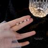 S999 Sterling Silver Mini Petal Set Zircon Stud Earrings for Women Small Cute Ear Jewelry Wholesale