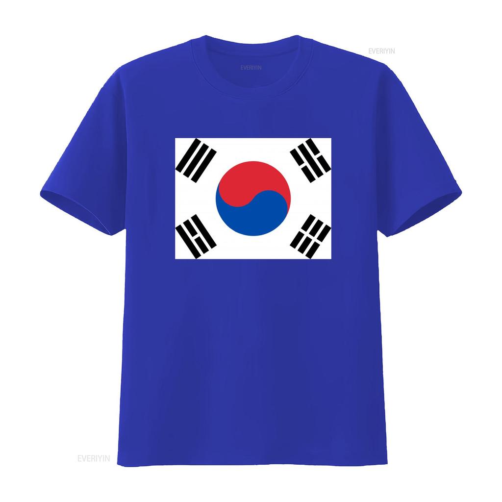 Vintage South Korea Flag Design T Shirt for Patriotic Fashion Enthusiasts vintage Washed Top For Everyday Wear Unisex
