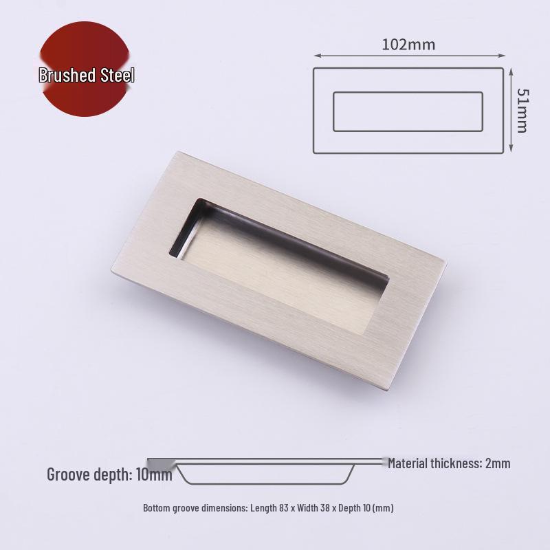 Stainless Steel Recessed Pull Handle for Sliding & Cabinet Doors