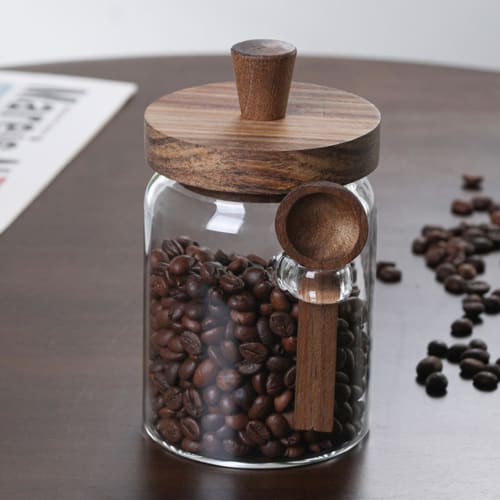 Snow Peak Coffee Bean Storage Jar, Airtight Storage Container for Coffee Beans, Powder, Sugar, Tea, and More. This Glass Canister Is Heat-resistant an