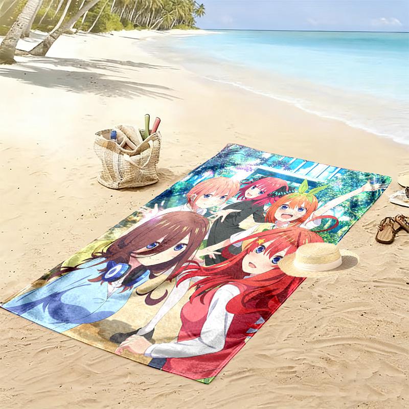 The Quintessential Quintuplets 2D Flat Print Beach Towel, Large Soft Quick Dry Towel for Beach Camping SwimmingDSTJ0925306