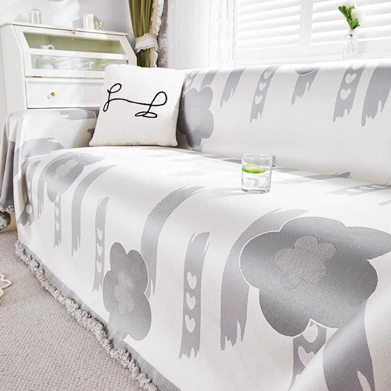 Sommer Eis Seide Sofa Handtuch Hundert Blumen All-Inclusive Sofabezug Staubschutz Einteiliger Sofabezug Stoff Kühl und Atmungsaktiv