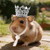 Retro Korona dla Chomika Tiara z Cyrkoniami Opaska na Głowę Mała Tiara dla Zwierząt z Regulowanym Paskiem dla Chomików Papug Królików Akcesorium na Imprezę Urodzinową