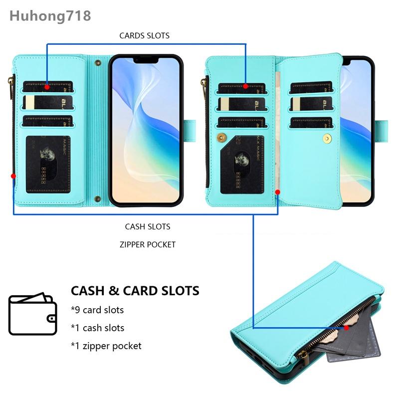 Zipper Leather Case For Honor Play 6C 6T 7T 8T 9T 50 Plus Magic 5 6 7 Pro Lite 5G Wallet Cover Casing