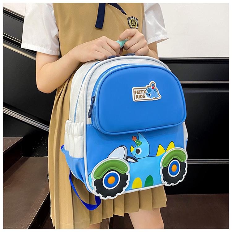 Cartoon Car Backpack for Kindergarten Boys and Girls - Stylish Double-Shoulder Bag