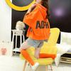 Summer Letter Printing Hoodies Women Round Neck Short Sleeve Drawstring Short Pullovers Ladies Korean Style Casual Top
