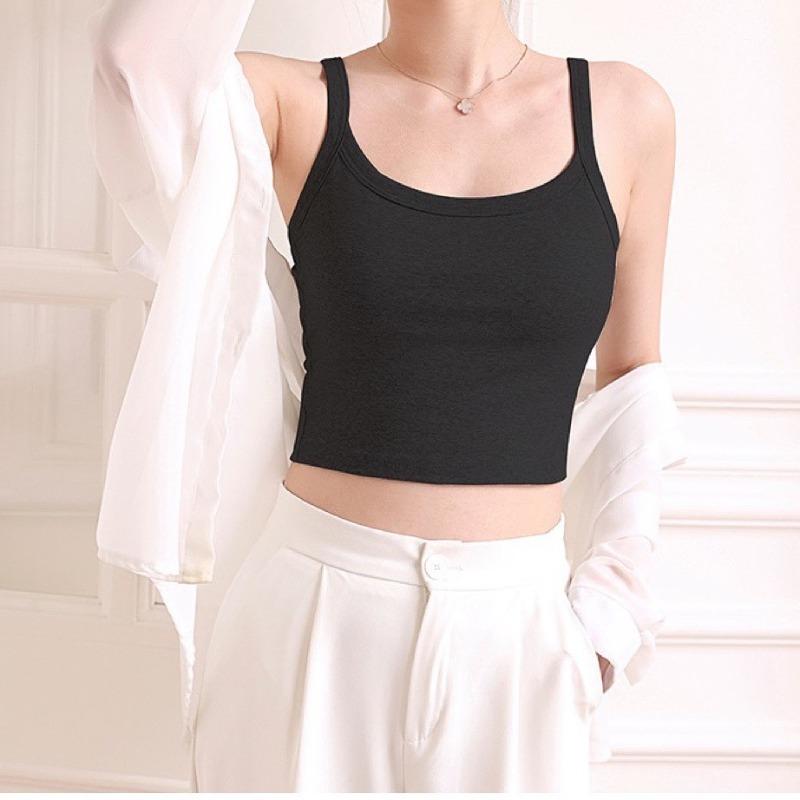 Spice Girls Sexy mit Brustpolster Kleines Neckholder-Top Damen Sommerkleidung Außerhalb Der Design-Sinn von Brust Ärmellos Rücken Bluse Frau