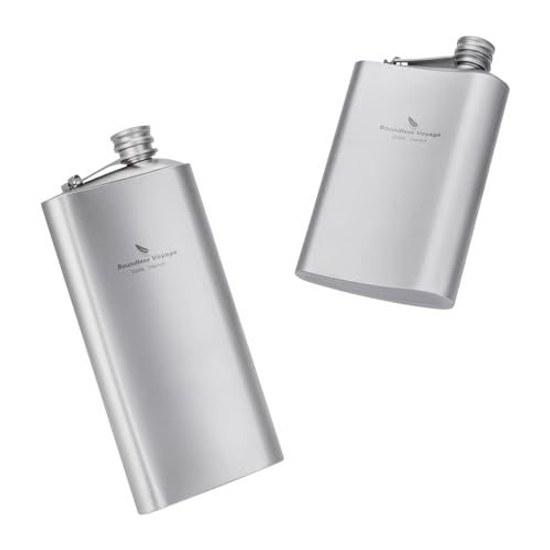 Boundless Voyage Titanium Skillet Hip Flask Funnel 200ml Lightweight Stylish Whiskey Portable Bottle Carrying Alcohol Fuel Water Solo Camping Barbecue