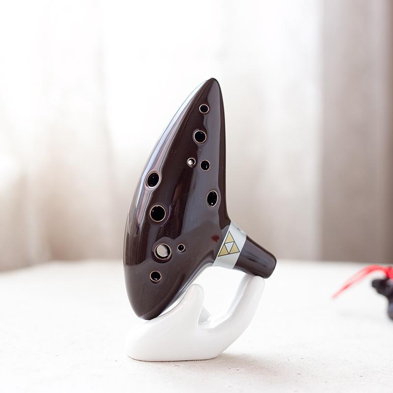 Dark Green 12-Hole Alto C Key Zelda Ocarina with Excellent Intonation and Tone