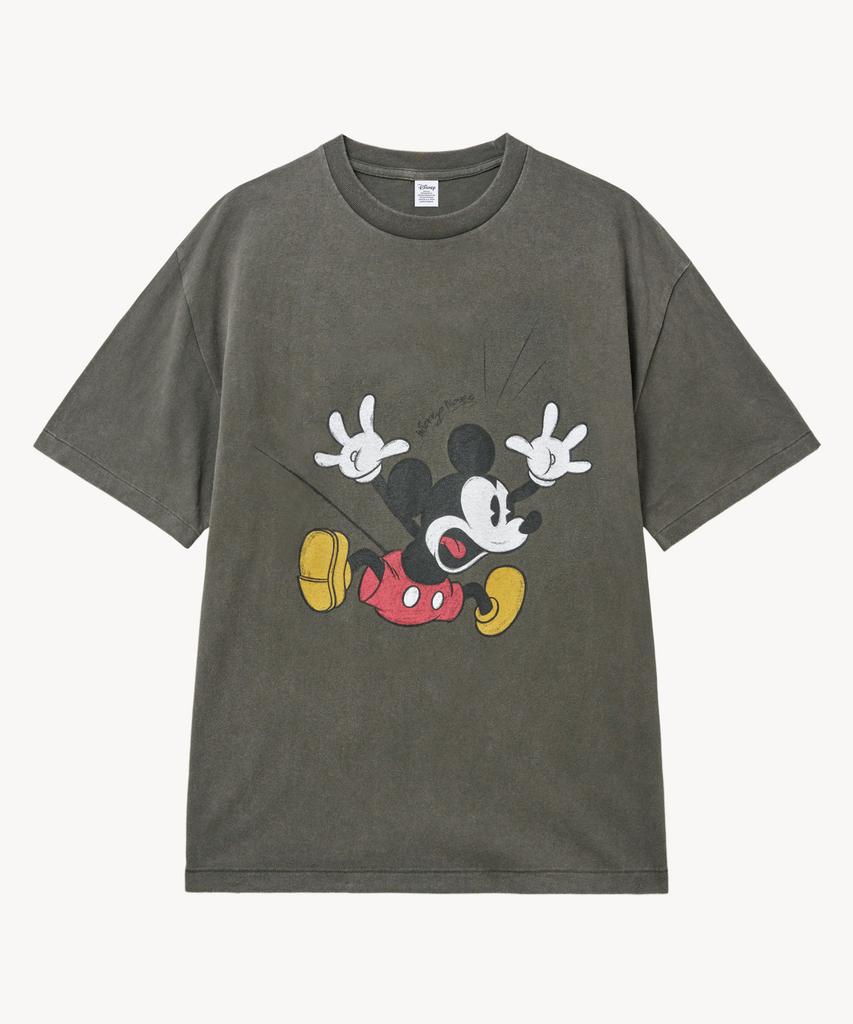 VTWO Fade Wash Jumping _Mickey_ T-Shirt (Charcoal)