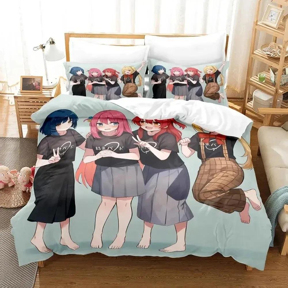 Anime Hitori Gotoh Bocchi the Rock Bedding Set Duvet Cover Bed Set Quilt Cover Pillowcase Comforter King Queen Size Boys Adult