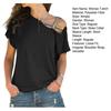 Women T-shirt Skew Collar Asymmetrical Tee Shirt Pure Off-Shoulder Design Color Loose Fit Summer Casual Pullover
