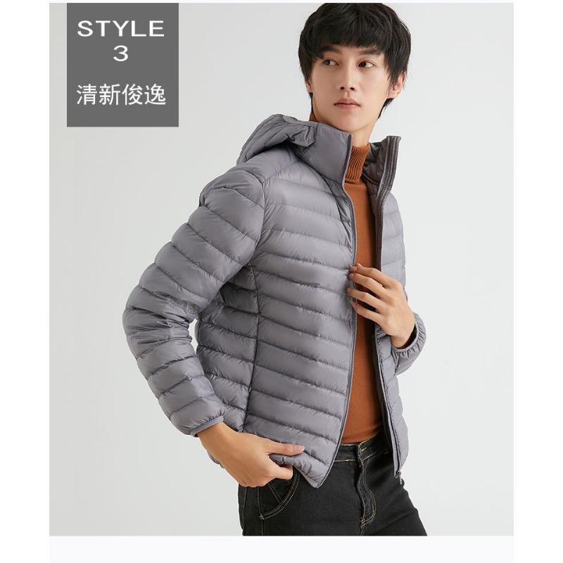 ikTok light and thin down jacket men's hooded down winter coat thickened large size men's coat