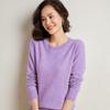 Women's Sweater Knit Sweater Round Neck Long Sleeve Sweater Solid Color Sweater for Spring and Autumn