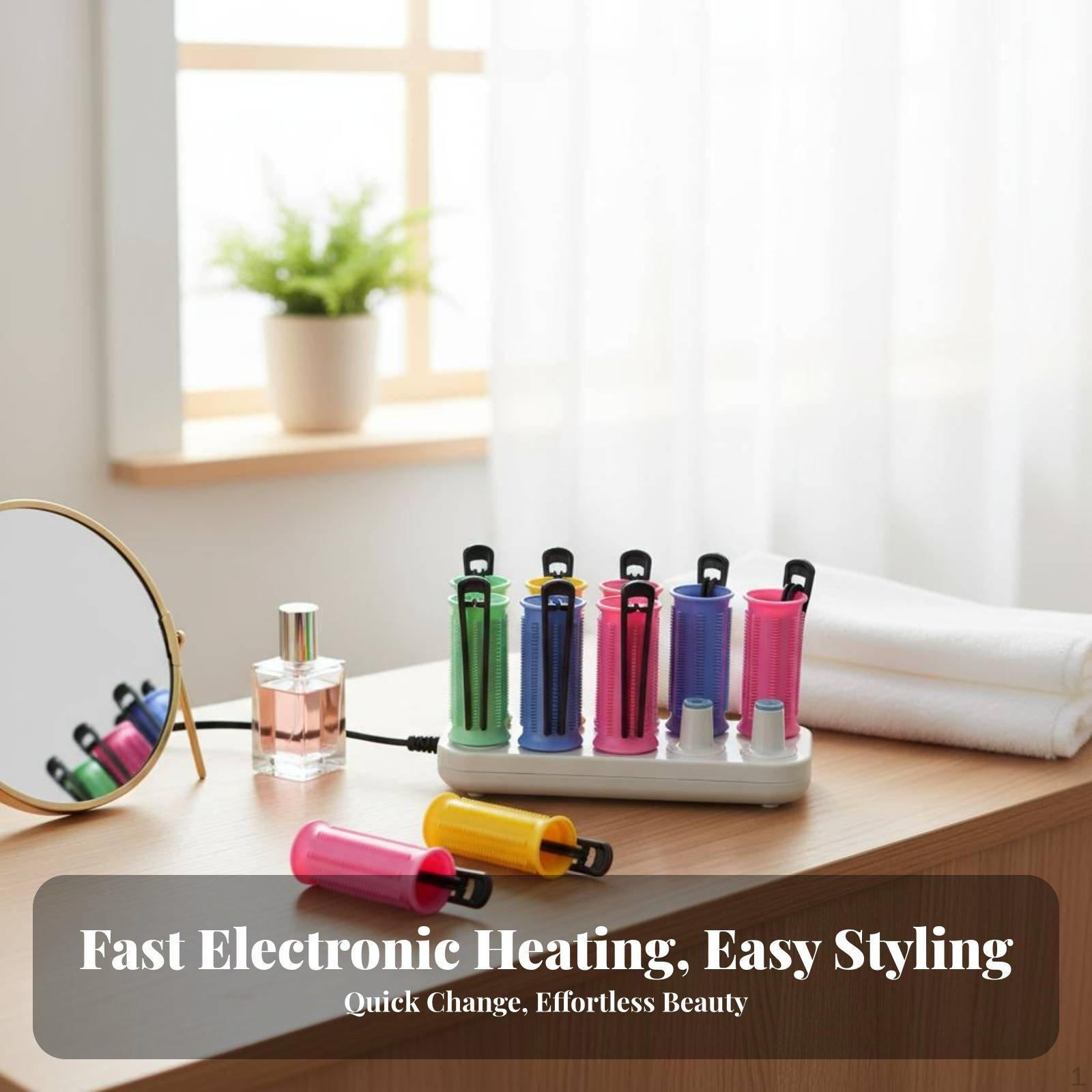 10 Pieces Rollers Electric Heated Fast Heating DIY Hairstyles Compact Professional for Women