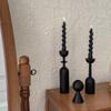 3Pcs/Set Vintage Candlestick Ornament Minimalist Candelabra Wooden Candle Holder  Living Room