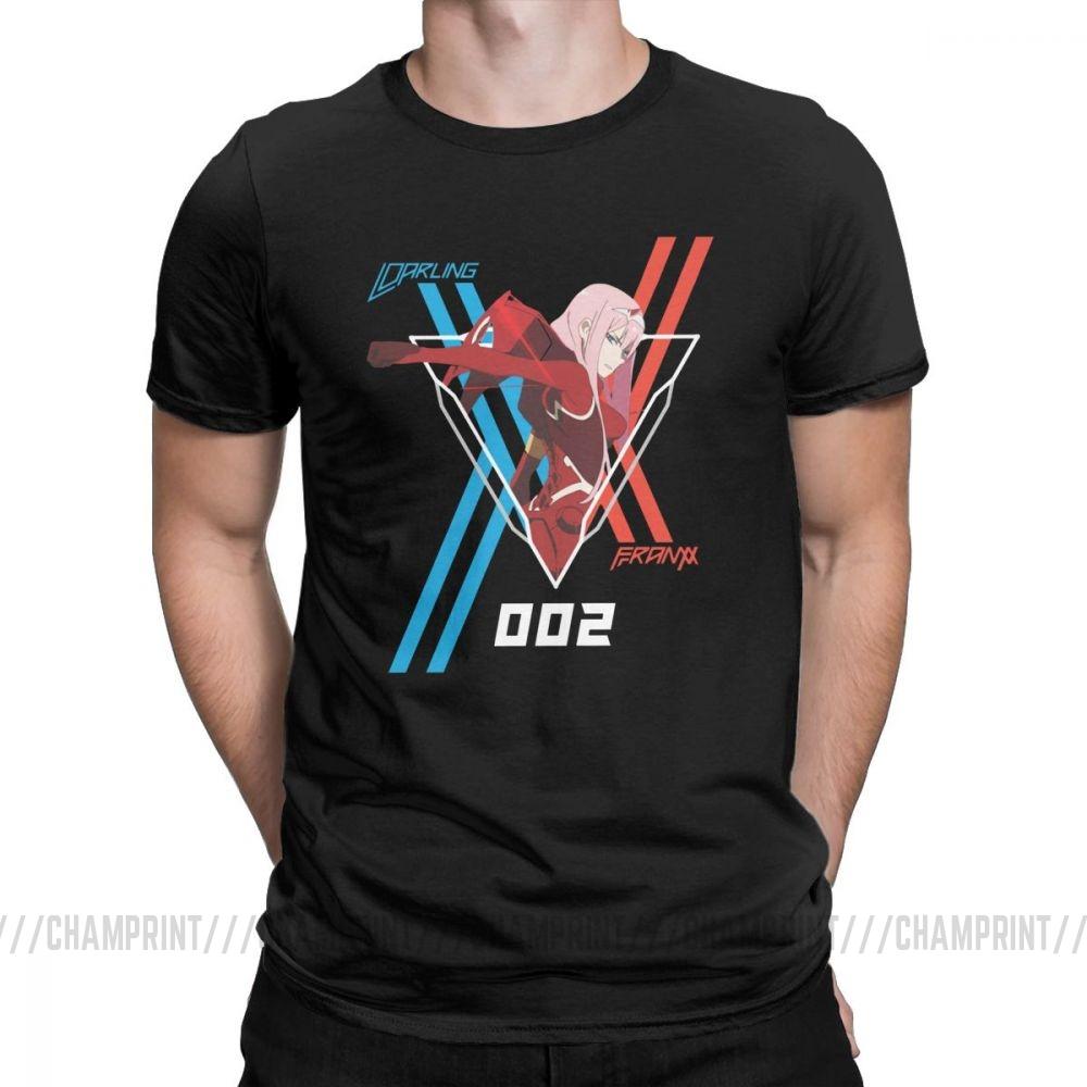 Darling 002 Darling In The Franxx Zero Two T Shirt For Man Short Sleeved Tee Cotton L